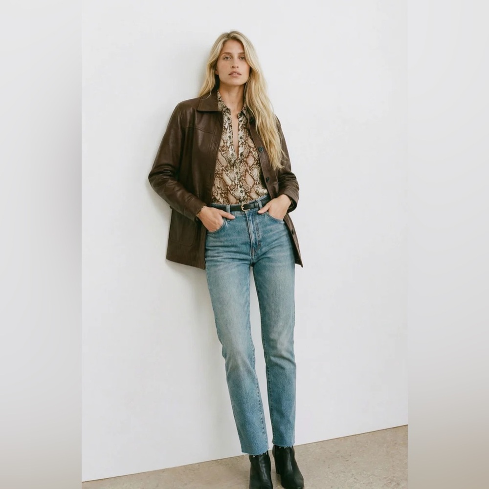 Straight Leg Womens Jeans in Light Blue